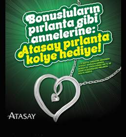 Bonus Kart İle Atasayda Yaptığınız 500 TL Üzeri Alışverişe Kalpli Pırlanta Kolye Hediye