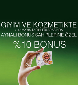 Aynalı Bonus Kart Müşterilerine Özel Giyim ve Kozmetikte %10 Bonus Kampanyası