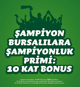 Bonus Karttan Şampiyon Bursalılara 10 Kat Bonus Kampanyası