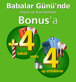 Bonus Kartla Giyim ve Kozmetik Alışverişlerinize +3 Taksit Kampanyası