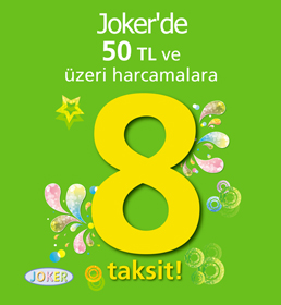 Joker Bonus’a Özel 50 TL Üzeri Harcamalara 8 Taksit Fırsatı
