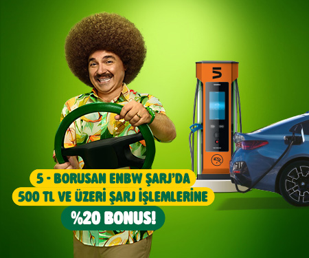 5 - Borusan EnBW Şarj'da 500 TL ve üzeri şarj işlemlerine %20 bonus!
