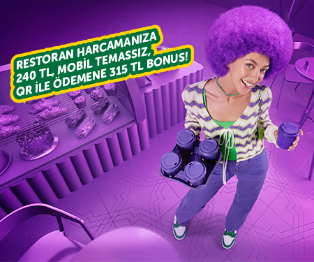 Bonus Genç'le restoran, fast food ve kahve zincirlerinde 240 TL, Mobil Temassız veya QR ile ödemene 315 TL bonus!