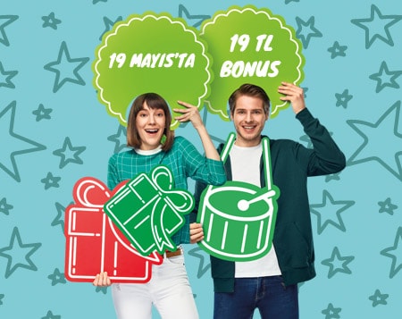 19 Mayıs’ta Bonus Genç’iyle harcayana 19 TL bonus!