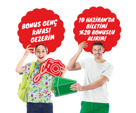 Bonus Genç kafası gezerim, biletimi %20 bonusla alırım!