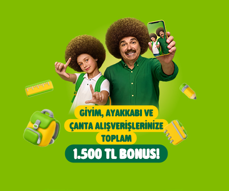 Giyim, ayakkabı ve çanta alışverişlerinize toplam 1.500 TL bonus!