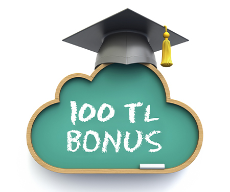 20.000 TL ve üzeri eğitim harcamanıza 100 TL bonus!