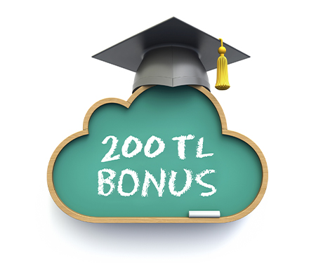 20.000 TL ve üzeri eğitim  harcamanıza 200 TL bonus!