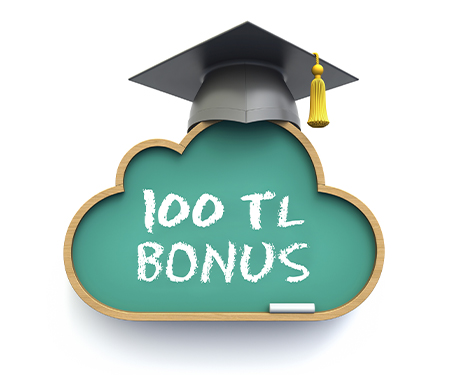 20.000 TL ve üzeri eğitim  harcamanıza 100 TL bonus!
