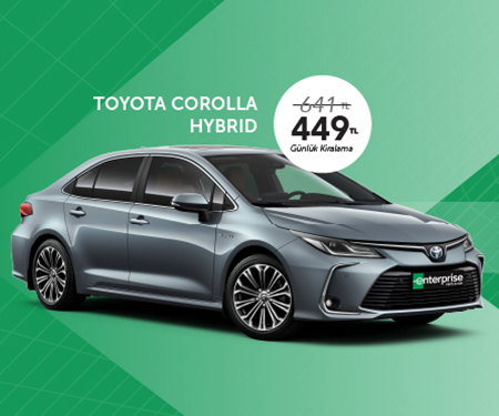 Enterprıse’da Toyota Corolla Hybrıd günlük 449 TL’den kiralama fırsatı!