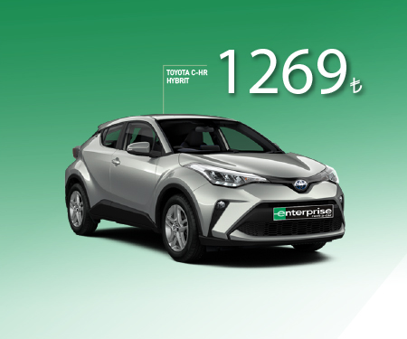 Enterprıse'da Toyota C-HR hybrıd otomatik 1.269 TL'den kiralama fırsatı!