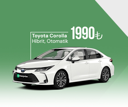 Enterprıse'da Toyota Corolla Hybrıd Otomatik 1.990 TL'den kiralama!