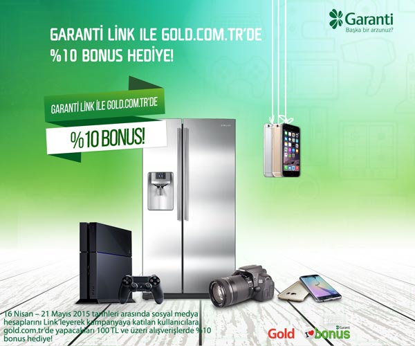 Garanti Link ile Gold.com.tr’de %10 Bonus Hediye!