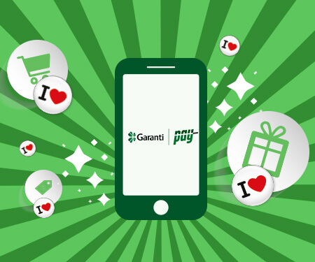 GarantiPay geçerli web siteleri ve mobil uygulamalarda ilk 100 TL’lik alışverişte 25 TL bonus!