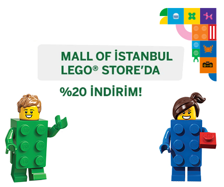 LEGO® Store Mall of İstanbul mağazasına özel tüm ürünlerde 2 ve üzeri ürün alımlarında %20 indirim!