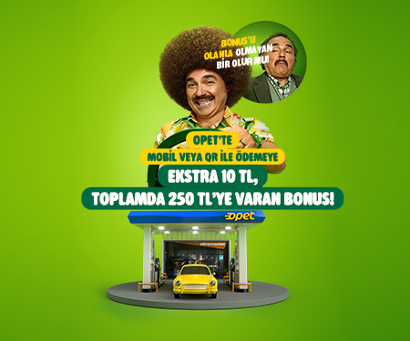 OPET'te mobil veya QR ile ödemeye ekstra 10 TL, toplamda 250 TL'ye varan bonus!
