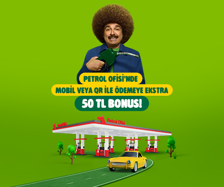 Petrol Ofisi'nde mobil veya QR ile ödemeyeekstra 50 TL bonus!