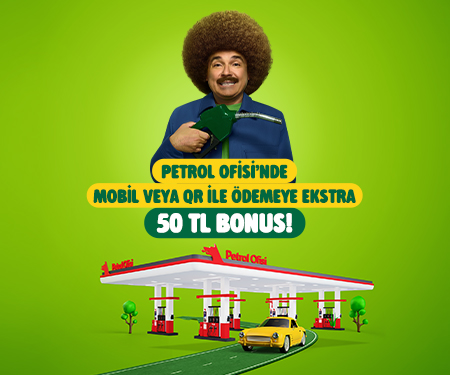 Petrol Ofisi'nde mobil veya qr ile ödemeye ekstra 50 TL bonus!