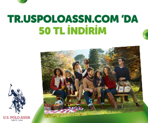 tr.uspoloassn.com'da <span class="big">50 TL İNDİRİM*!</span><br/>
*250 TL ve üzeri yeni sezon alışverişlerde geçerlidir.<br/>
İNDİRİM KODU: GARANTIBANK