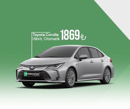 Enterprise'da Toyota Corolla Hybrid Otomatik 1.869 TL'den kiralama!