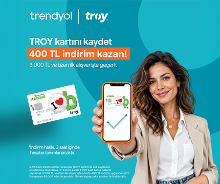 Garanti BBVA TROY ile Trendyol'a kartını kaydedenlere 400 TL indirim fırsatı!