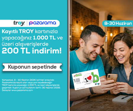 Pazarama'da Garanti BBVA TROY ile 1.000 TL'ye 200 TL indirim!