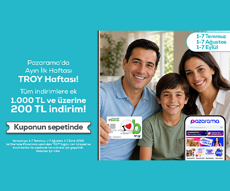 Pazarama'da Garanti BBVA TROY ile 1.000 TL’ye 200 TL indirim!