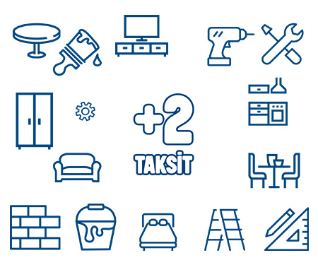 Yapı malzemesi ve mobilya alışverişlerinize ücretsiz +2 taksit