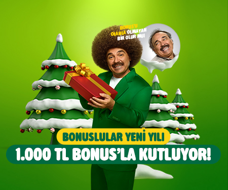 Bonus'lular yeni yılı 1.000 TL <br> bonus'la kutluyor!